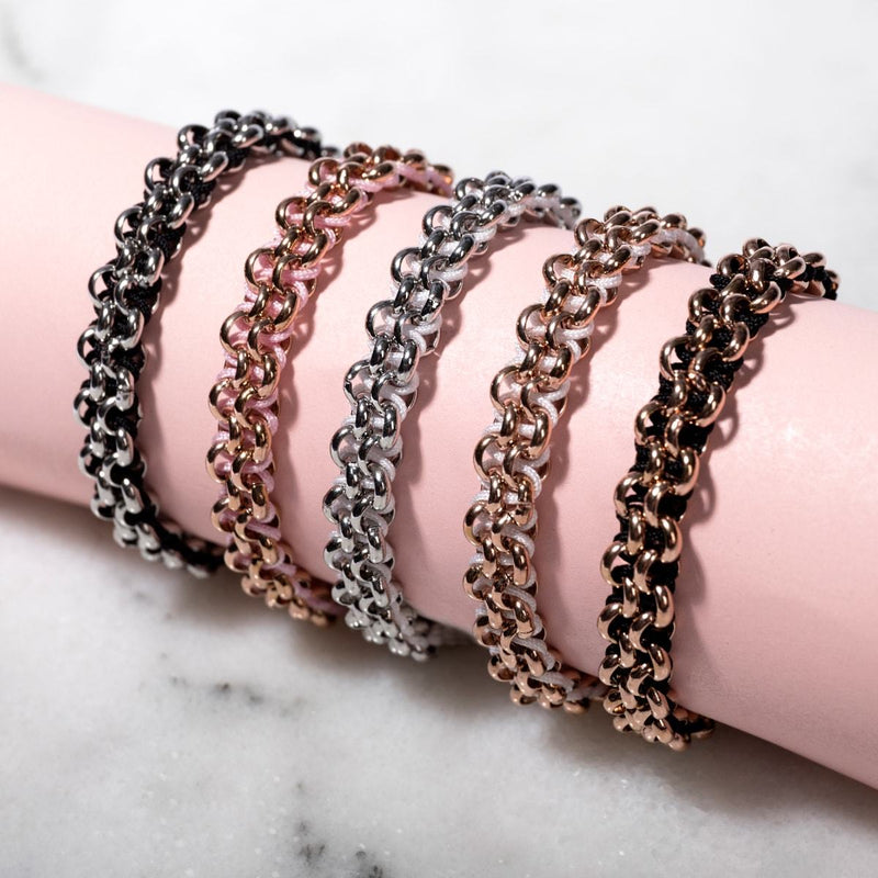 Weiße Nashorn-Glieder | Mini-Kismet-Armband | Weiß x Silber