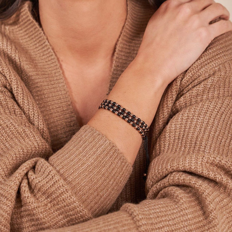 Trinity | Roségold x Rotguss | Dreireihiges Armband