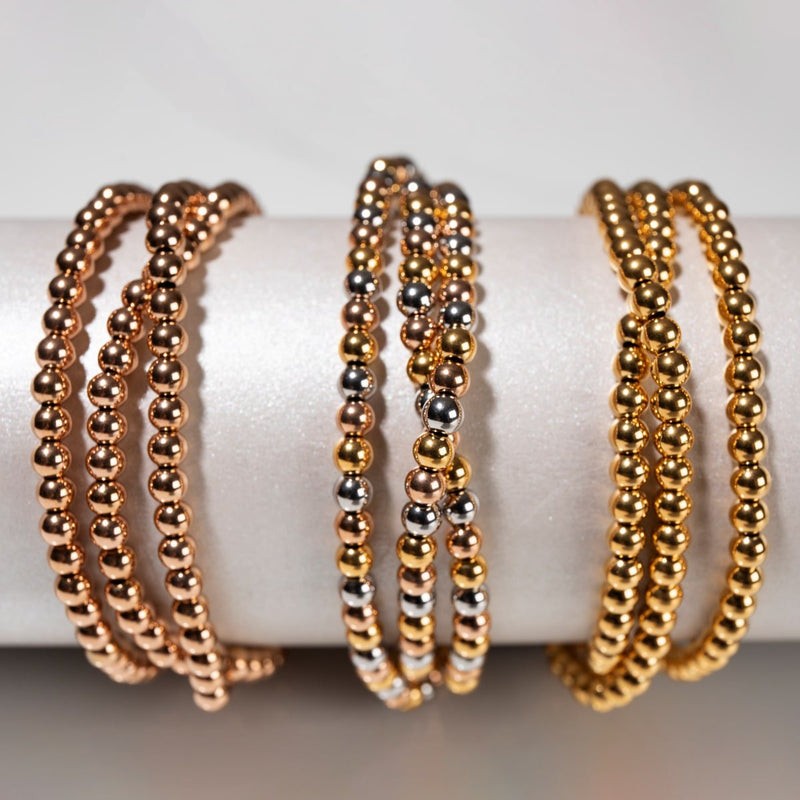 Dreifaltigkeit | Silber x Gold x Roségold | Dreireihiges Armband