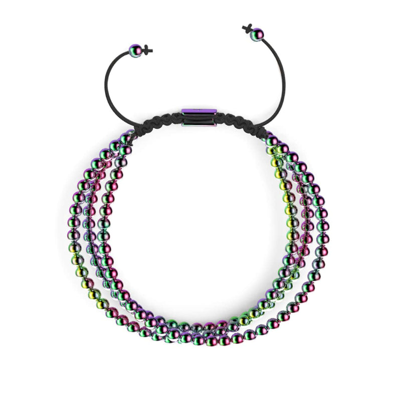 Dreifaltigkeit | Einhorn Silber x Schwarz | Dreireihiges Armband