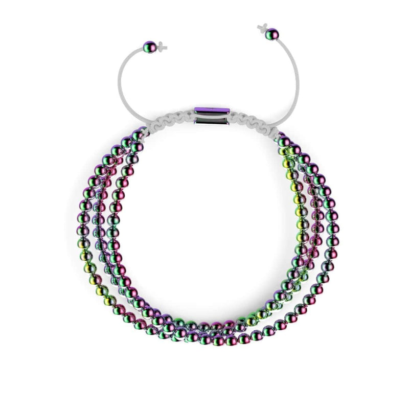 Dreifaltigkeit | Einhorn Silber x Weiß | Dreireihiges Armband