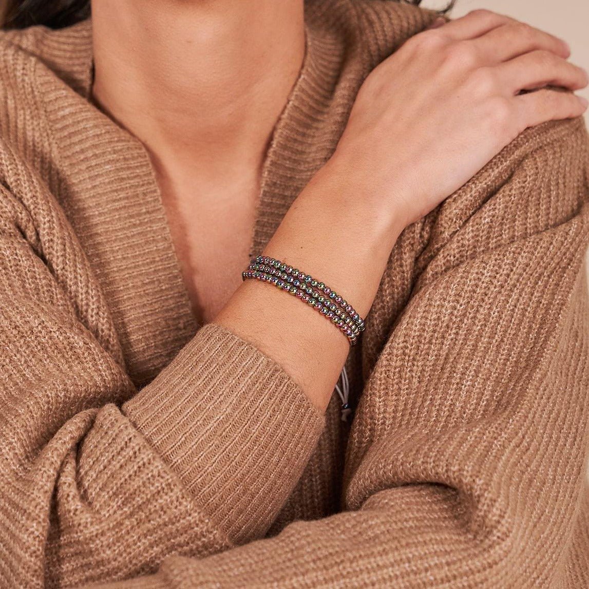 Dreifaltigkeit | Einhorn Silber x Weiß | Dreireihiges Armband