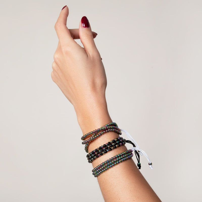 Dreifaltigkeit | Einhorn Silber x Weiß | Dreireihiges Armband