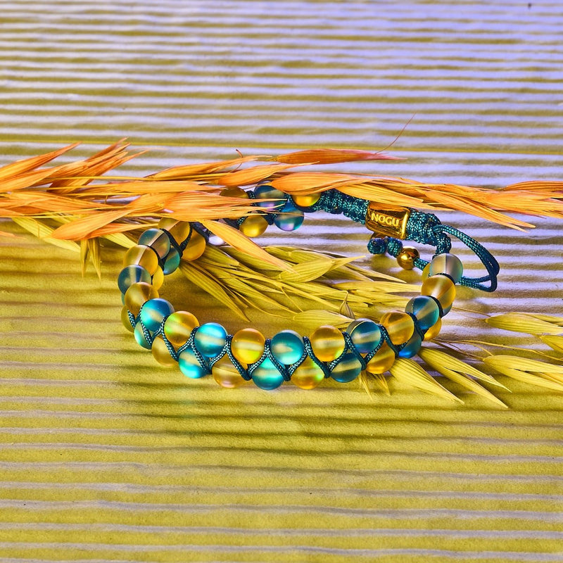 Sternennacht I | Ukrainische Hilfe | Doppeltes Meerjungfrau-Glasperlenarmband