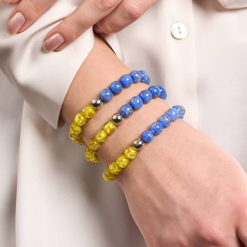 Sternennacht | Ukrainische Hilfe | Glühwürmchen-Glasarmband