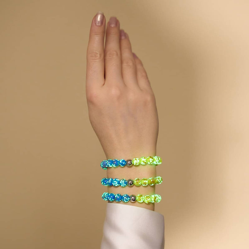 Sternennacht | Ukrainische Hilfe | Glühwürmchen-Glasarmband