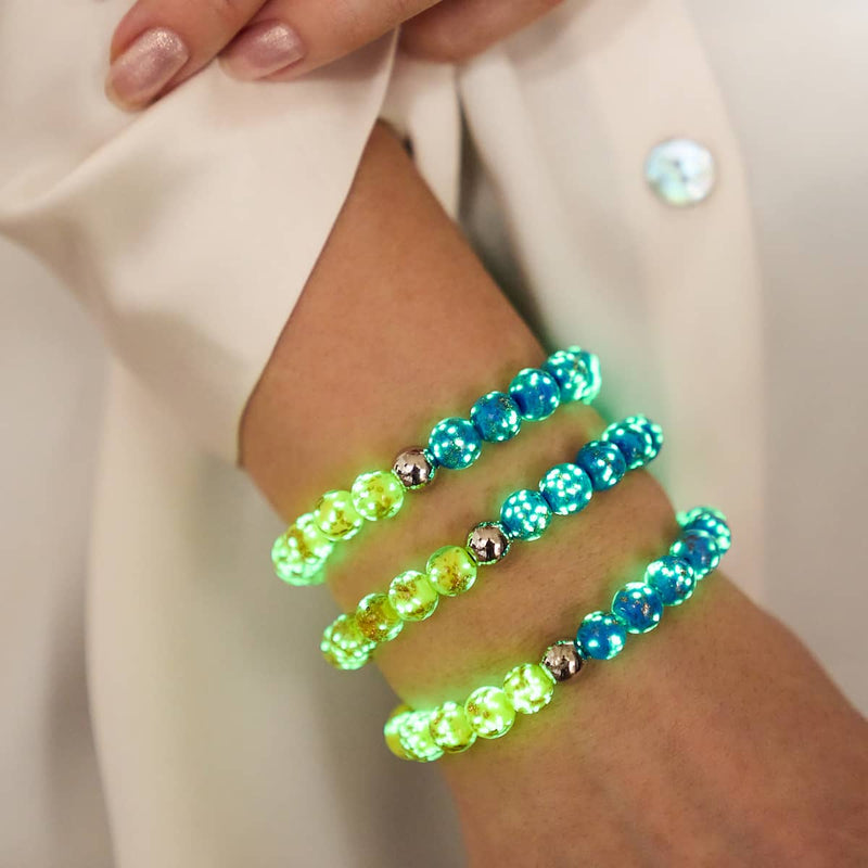 Sternennacht | Ukrainische Hilfe | Glühwürmchen-Glasarmband