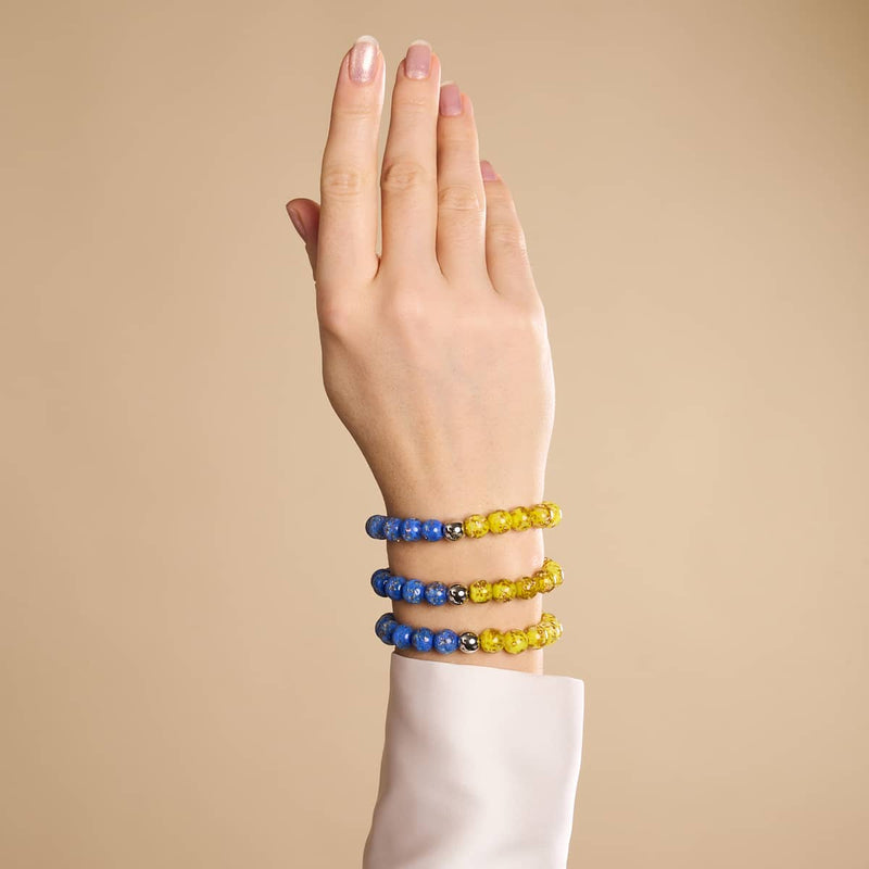 Sternennacht | Ukrainische Hilfe | Glühwürmchen-Glasarmband