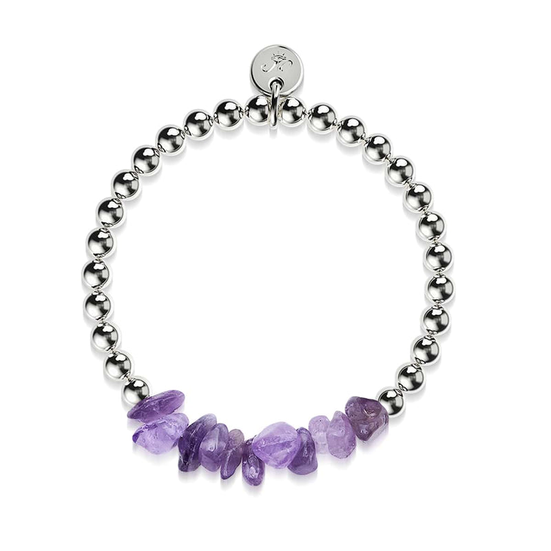Amethyst | Silber | Armband mit ungeschliffenem Edelstein