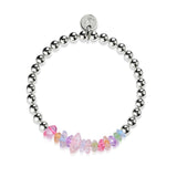 Candy-Quarz | Silber | Armband aus ungeschliffenem Edelstein