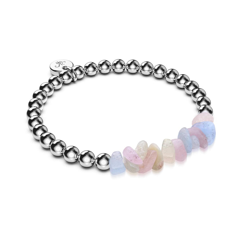 Morganit | Silber | Armband mit ungeschliffenem Edelstein