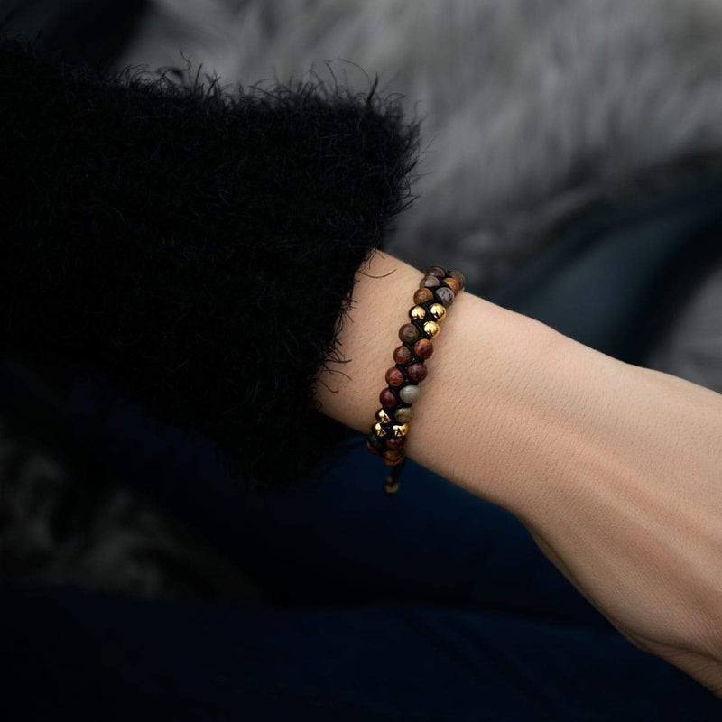 Gold | Roter Picasso-Jaspis | Vitalitätsarmband