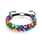 Regenbogenchakra | 7 Edelstein-Geom-Armband | Silber