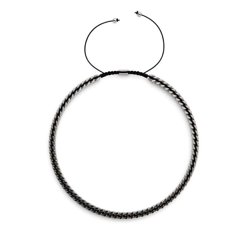 Schwarz x Silber | Gaia Weizenkette | Choker Halskette