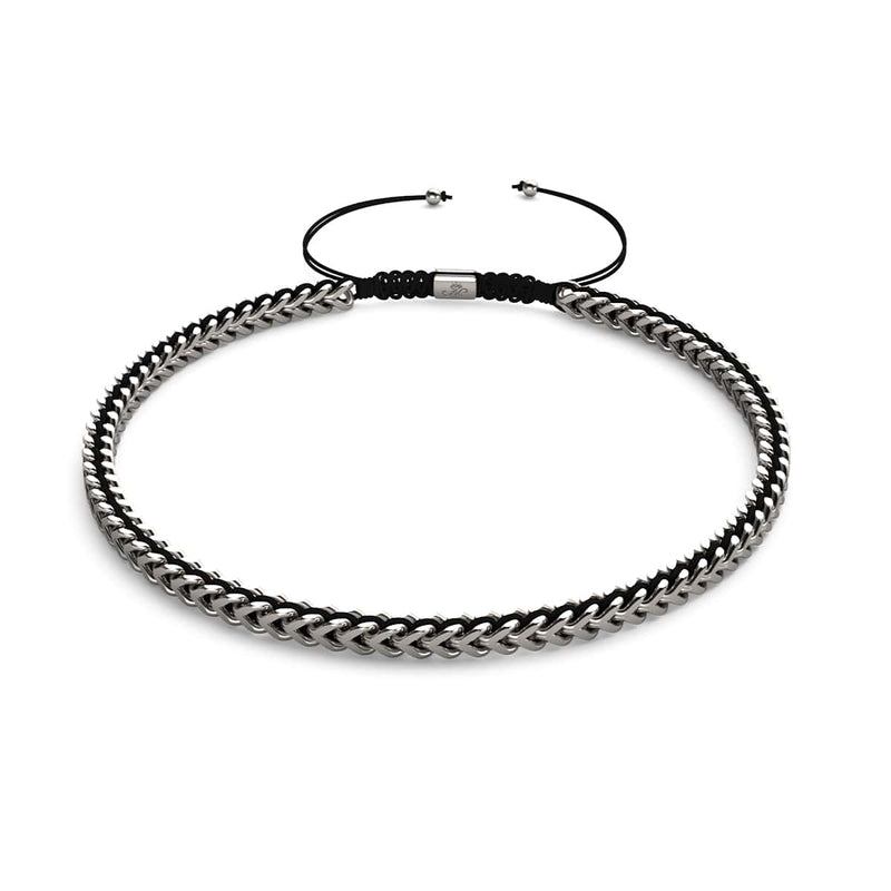 Schwarz x Silber | Gaia Weizenkette | Choker Halskette
