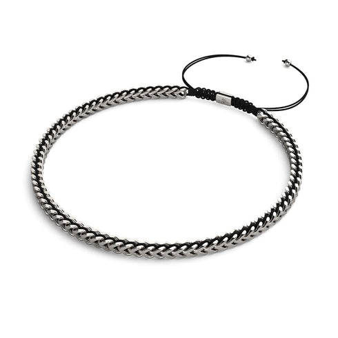 Schwarz x Silber | Gaia Weizenkette | Choker Halskette