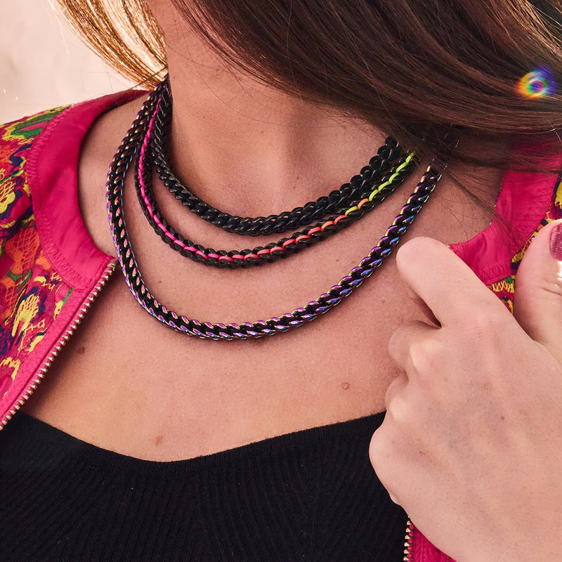 Schwarz x Einhorn Silber | Gaia Weizenkette | Choker Halskette