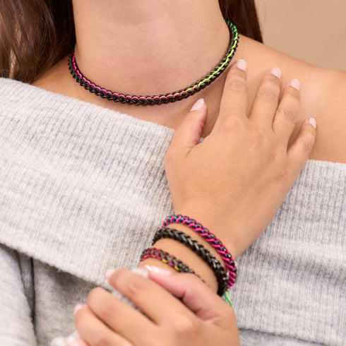 Spectrum x Gunmetal | Gaia Weizenkette | Choker Halskette