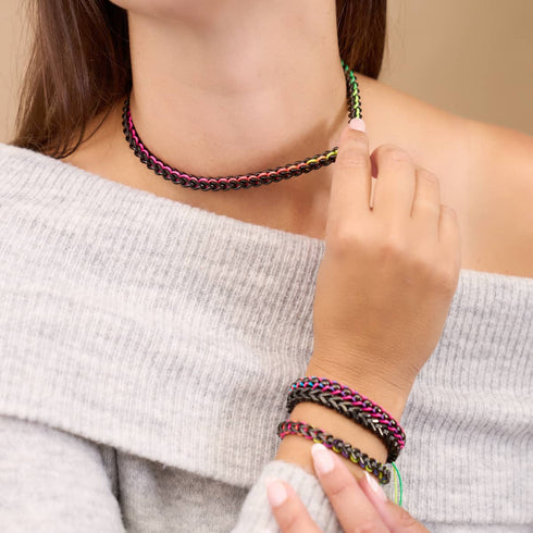 Spectrum x Gunmetal | Gaia Weizenkette | Choker Halskette