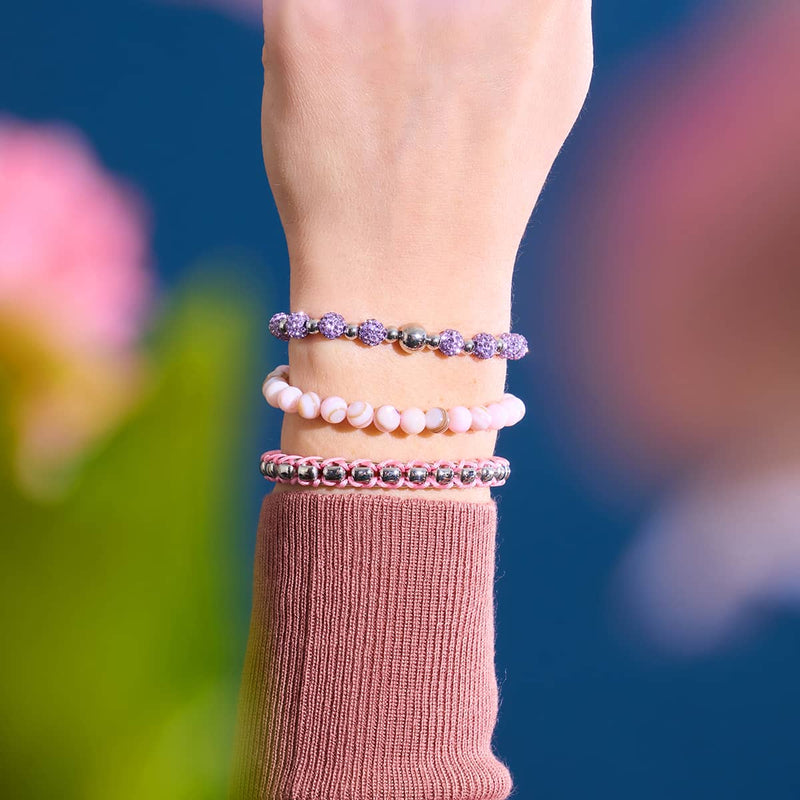 Marmoriertes Blush x Silber | Abalone-Armband