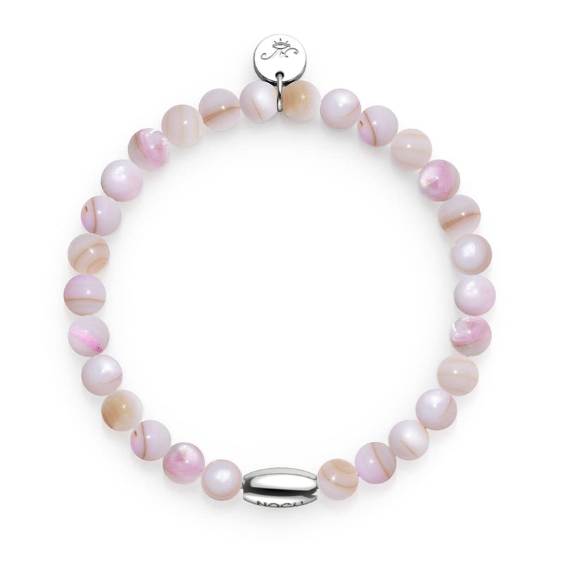 Marmoriertes Blush x Silber | Abalone-Armband