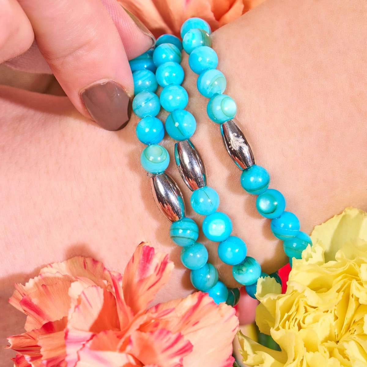 Sonnenbeschienener Himmel x Silber | Abalone-Armband