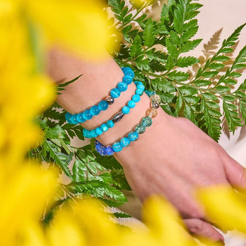 Sonnenbeschienener Himmel x Silber | Abalone-Armband
