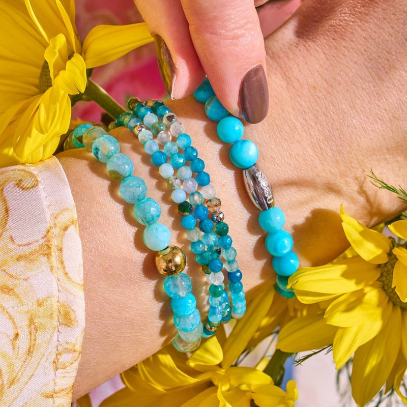 Sonnenbeschienener Himmel x Silber | Abalone-Armband