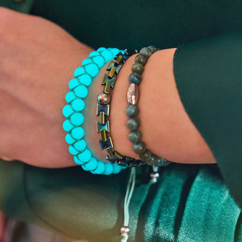 Viridian Kelp x Silber | Abalone Armband