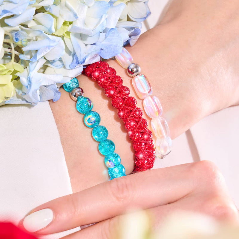 Blauer Curaçao | 925er Sterlingsilber | Blasenglasarmband