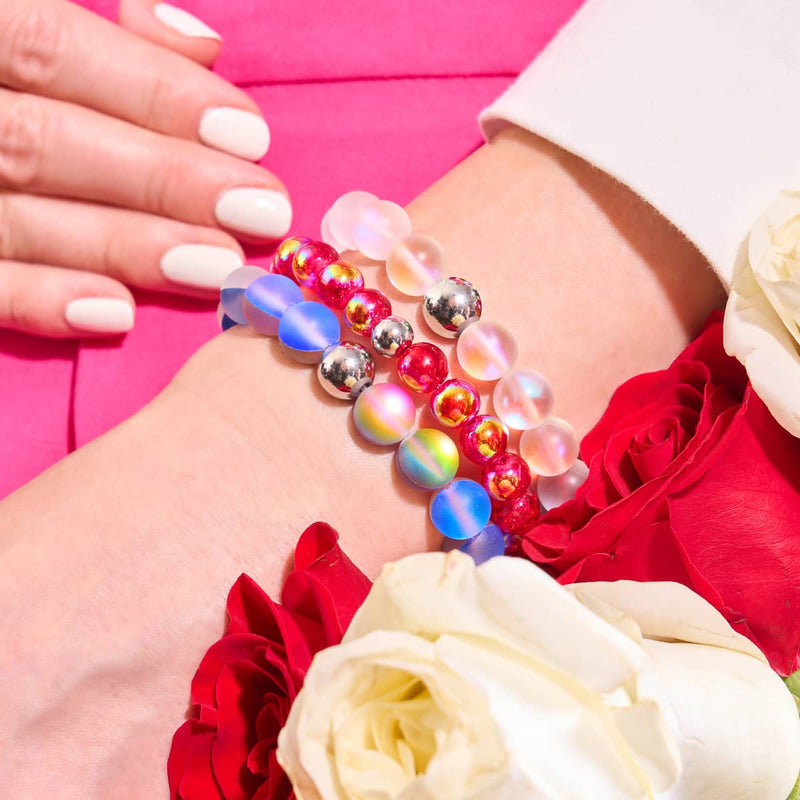 Karneol-Regenbogen | 925er Sterlingsilber | Blasenglas-Armband