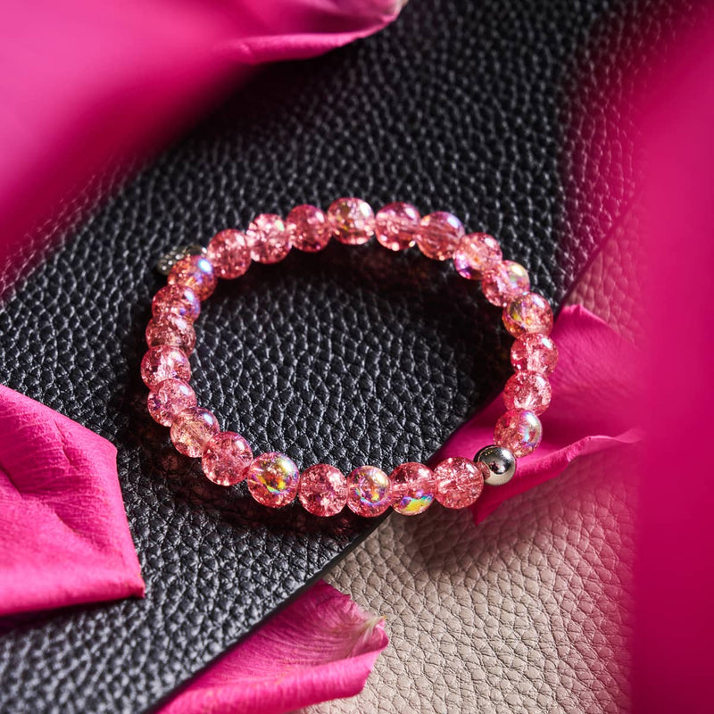 Magenta Meringue | 925 Sterling Silber | Blasenglas-Armband
