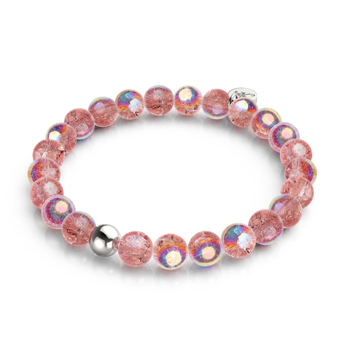 Magenta Meringue | 925 Sterling Silber | Blasenglas-Armband
