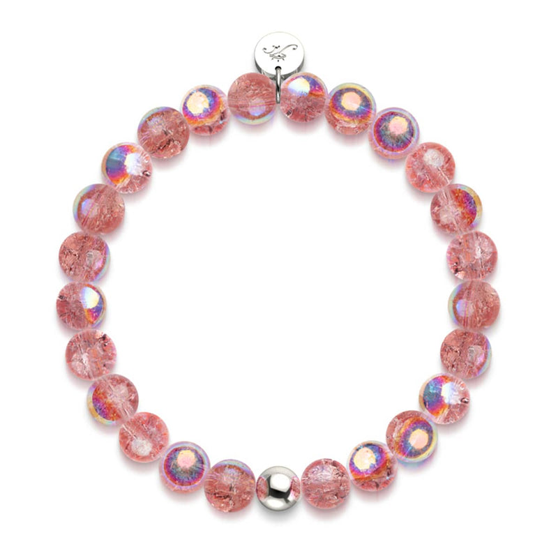 Magenta Meringue | 925 Sterling Silber | Blasenglas-Armband