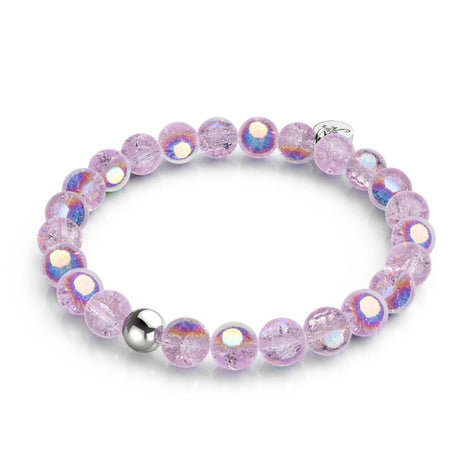Lila Wolke | 925 Sterling Silber | Blasenglas-Armband