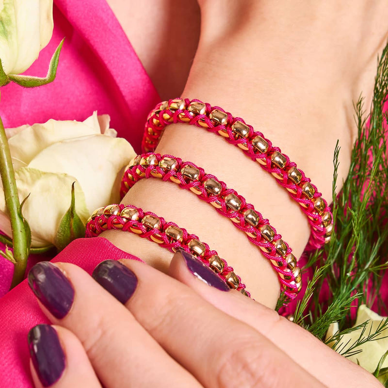 Magenta x Roségold | Catena Gliederarmband