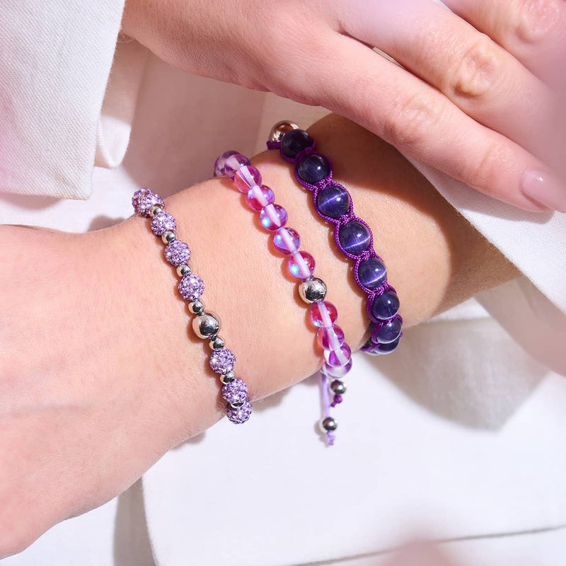 Lila | Silber | Cheshire Glas Charmballa Armband