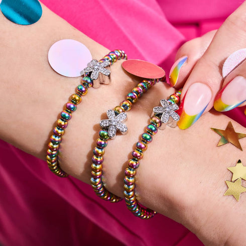 Flower Power | Einhorn Silber | Kristall Charm Armband