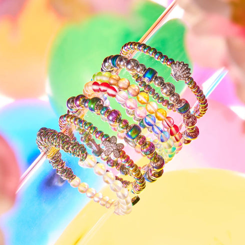 Flower Power | Einhorn Silber | Kristall Charm Armband