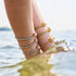 Isla | 18 Karat Roségold & Silber | Kristall-Muschel-Charm-Armband