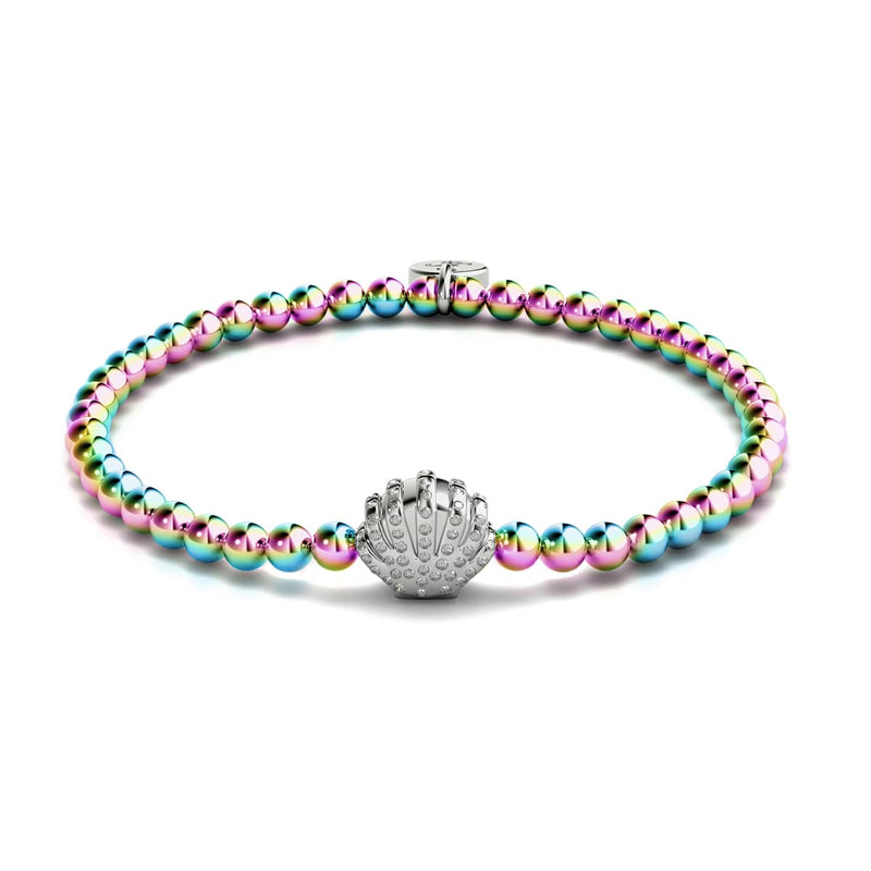 Isla | Einhorn Silber | Kristall Muschel Charm Armband