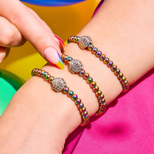 Isla | Einhorn Silber | Kristall Muschel Charm Armband