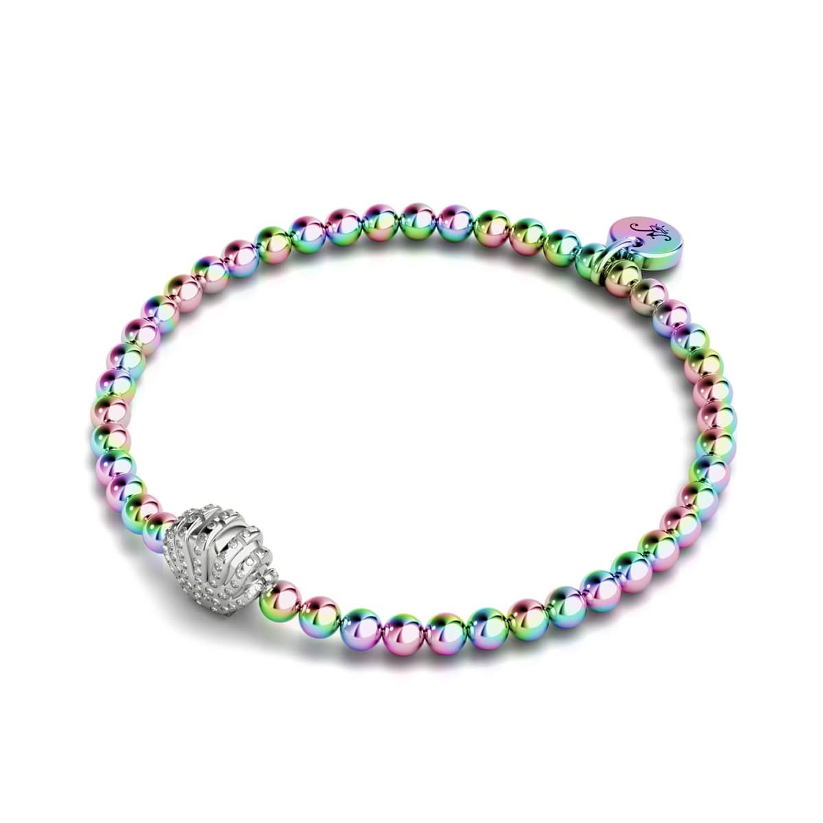 Isla | Einhorn Silber | Kristall Muschel Charm Armband