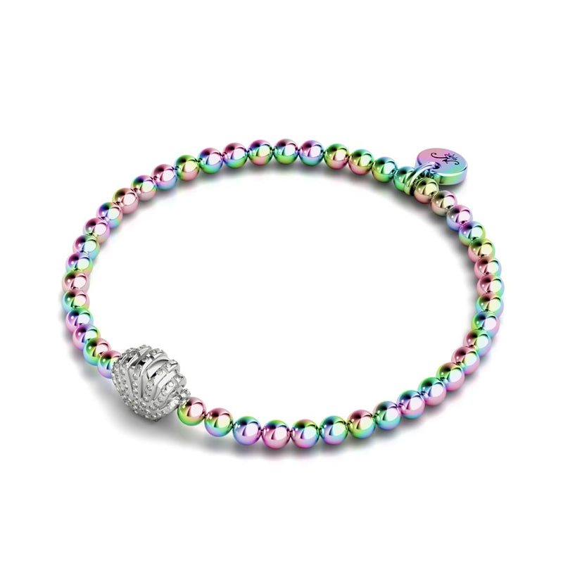 Isla | Einhorn Silber | Kristall Muschel Charm Armband