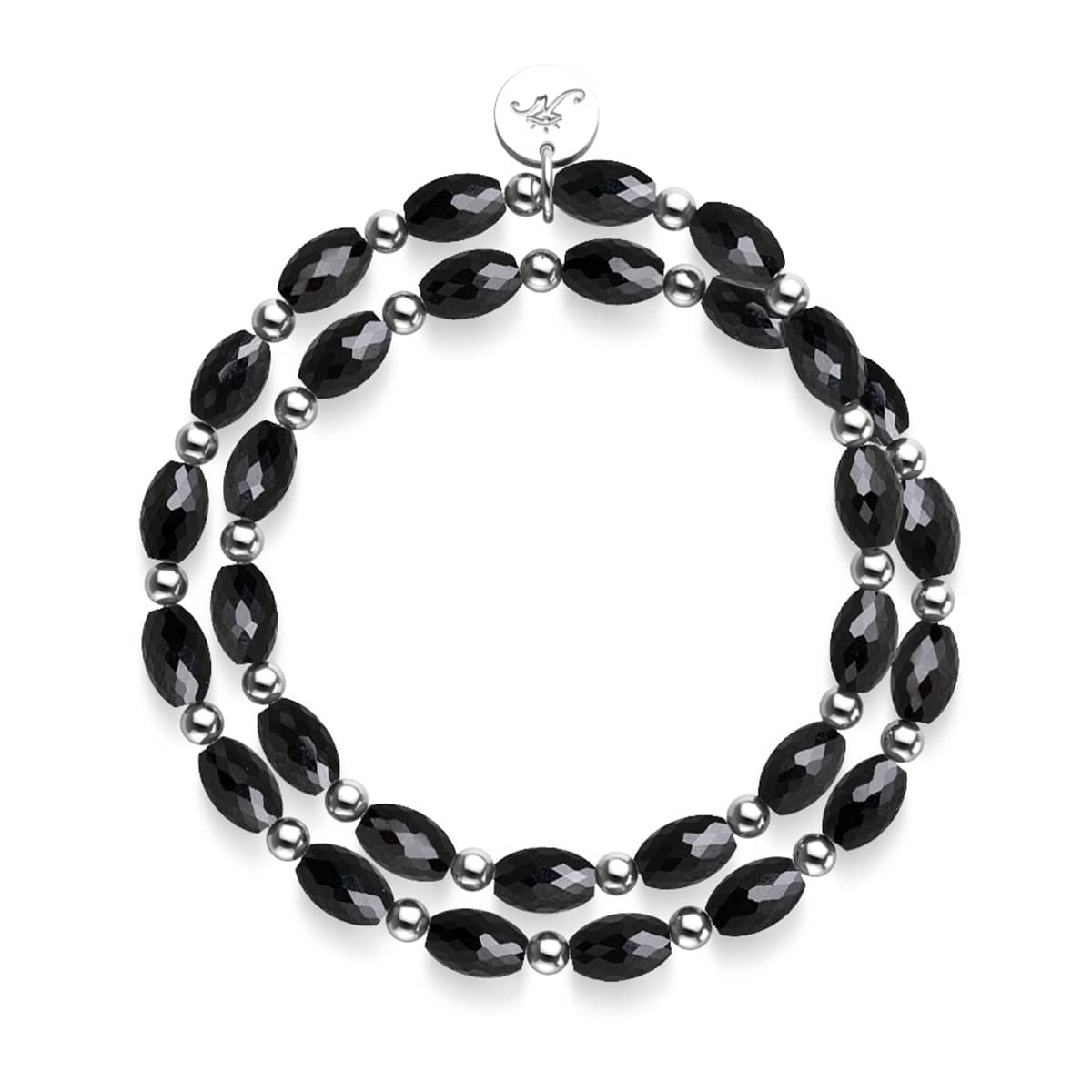 Drachenglas | Schwarz x Silber Kristall Wrap