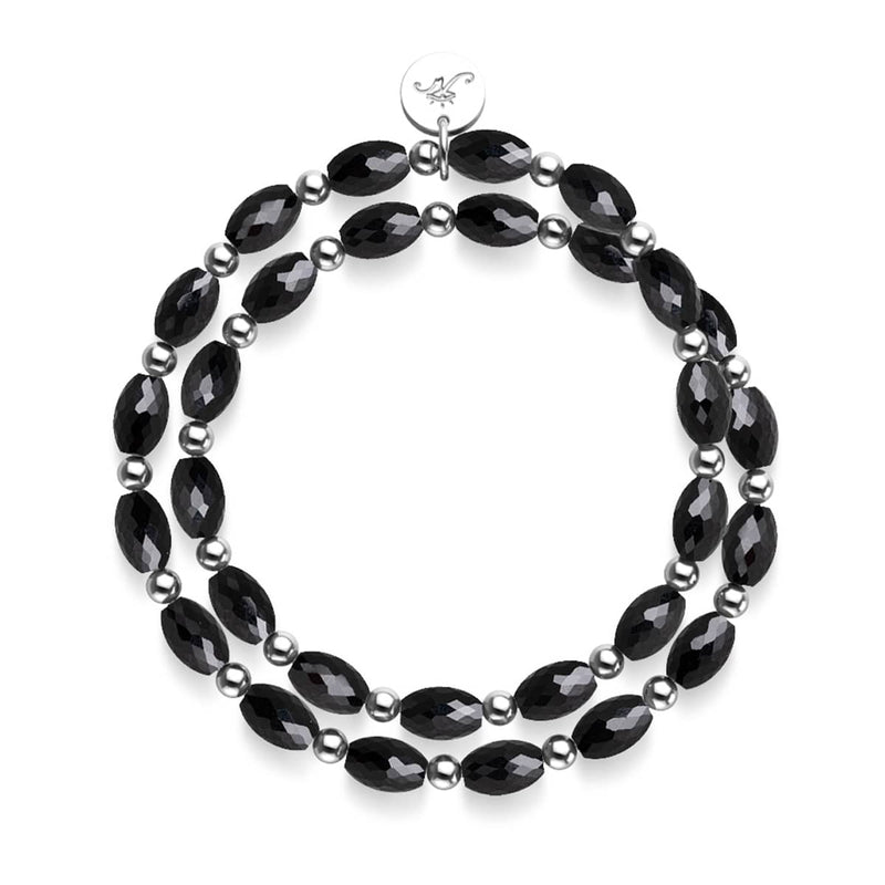 Drachenglas | Schwarz x Silber Kristall Wrap
