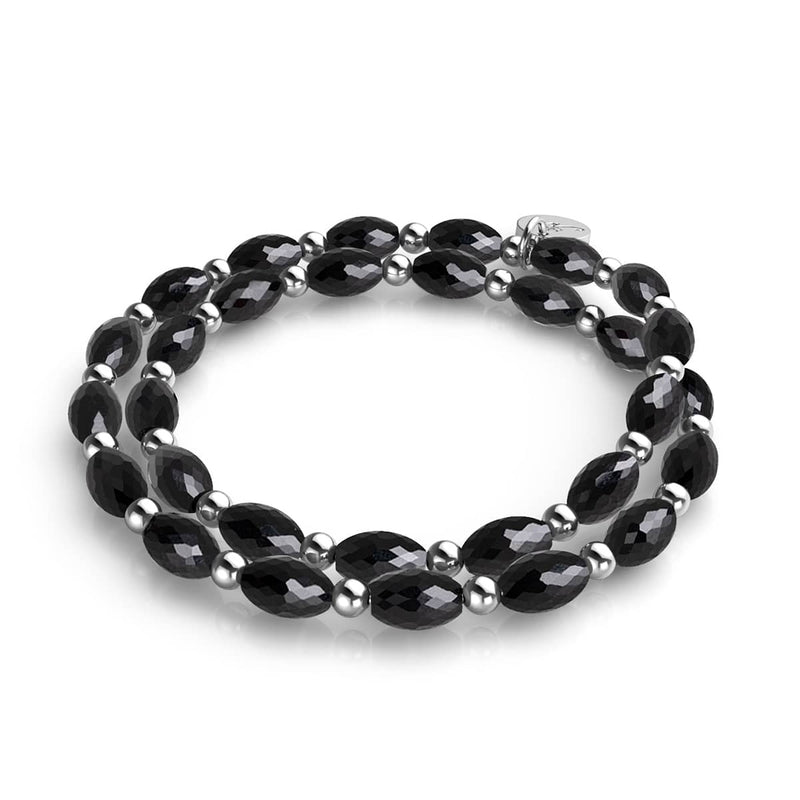 Drachenglas | Schwarz x Silber Kristall Wrap