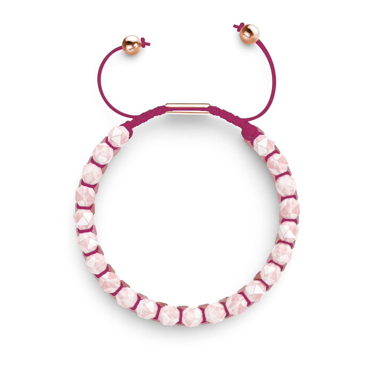 Rosenquarz & Rosa Quarz | Roségold | Doppeltes Geom-Armband