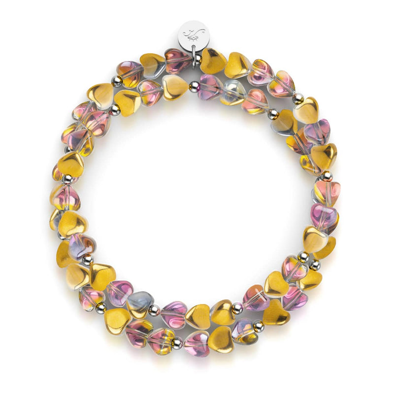 Goldenes Herz | 925er Sterlingsilber | Feenglas-Wrap