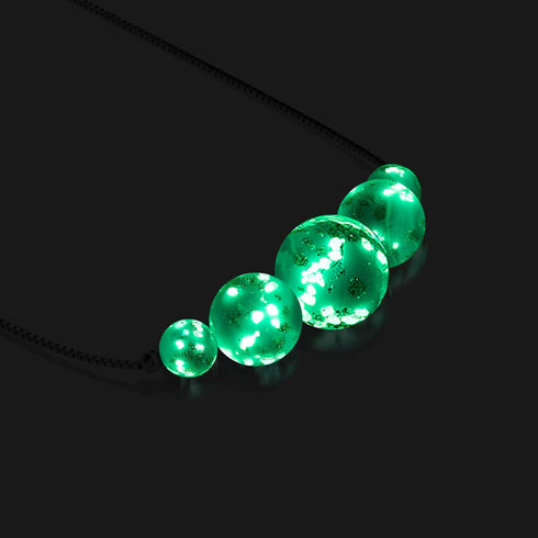 Himmelblau | 925er Sterlingsilber | Glühwürmchen-Glas-Fußkettchen mit Unendlichkeitsverschluss